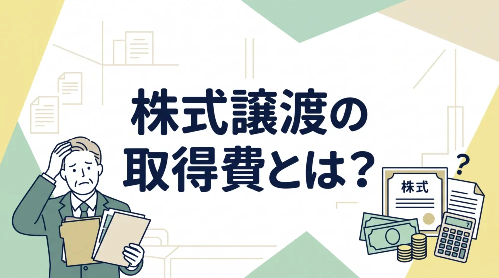 会社売却時の株式譲渡における取得費の計算方法やポイントを解説するアイキャッチ画像