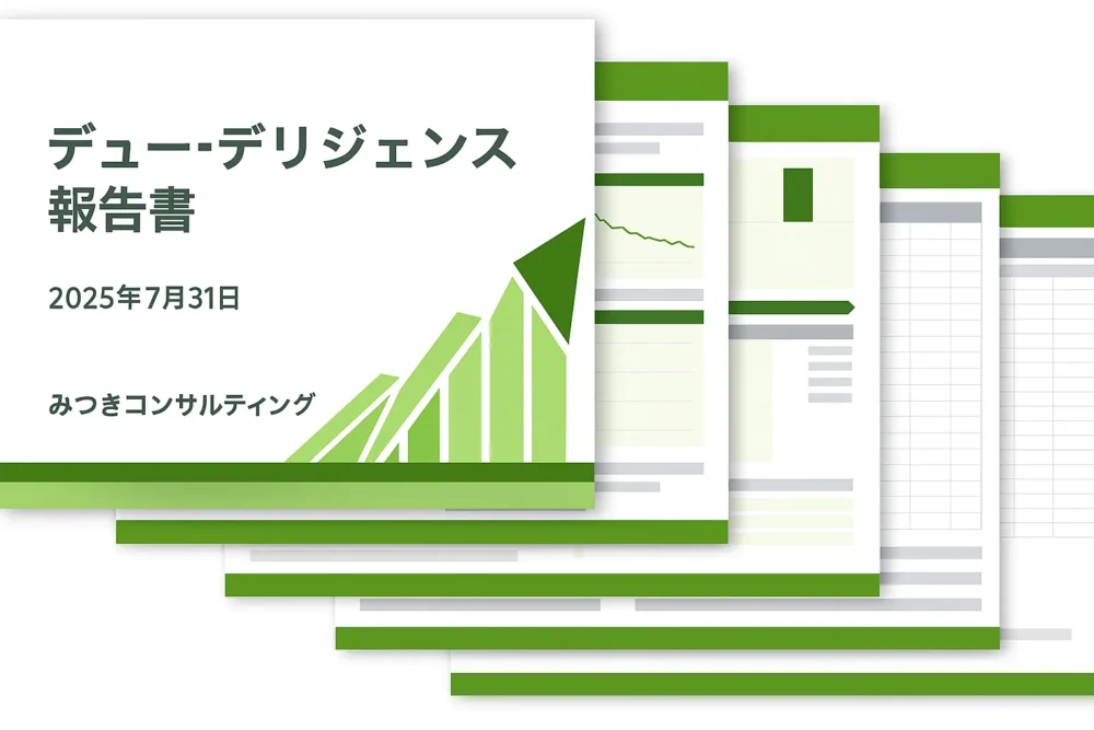 財務デューデリジェンス報告書の表紙イメージ(みつきコンサルティング作成)
