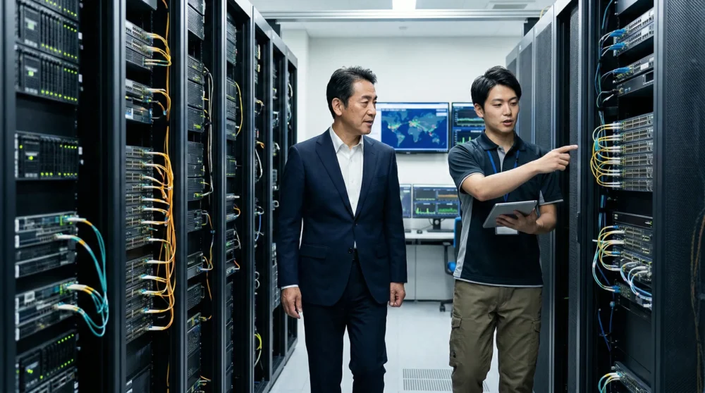 インターネットサービスプロバイダー業界のM&A・会社売却で、データセンターを譲渡し事業を承継するイメージ。