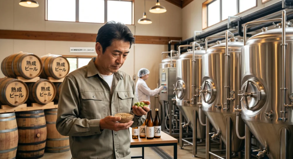 ビール製造業のM&A・会社売却で技術や醸造設備を次世代に引き継ぐ事業承継のイメージを表すビール工場の写真