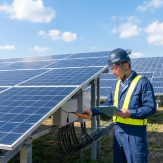 太陽光発電事業のM&A・会社売却で現場と経営を引き継ぐ事業承継のイメージを表す稼働中の太陽光発電所の写真