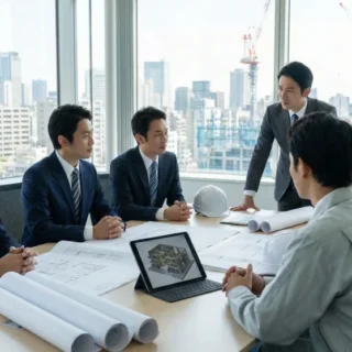 建設コンサルティング業のM&A・会社売却で、専門的な知見や顧客基盤を引き継ぐ戦略的な会議室の写真