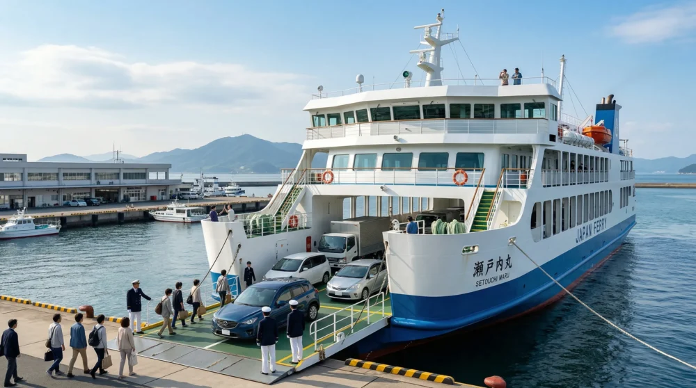 港に停泊する旅客船の風景。旅客船事業のM&A・会社売却を検討する経営者向けに、円滑な事業承継と成長をイメージさせる写真。