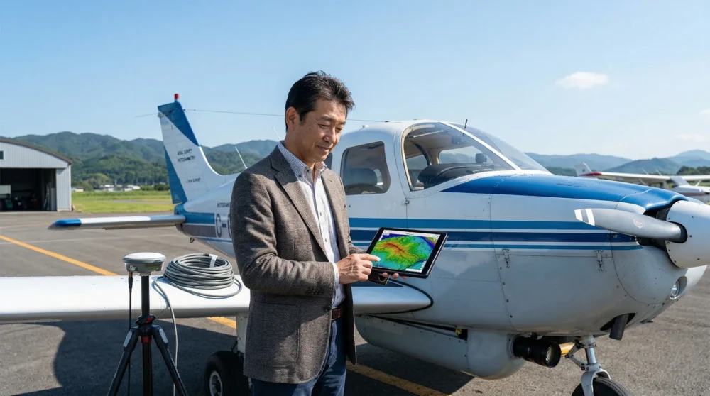 航空測量会社がM&A・会社売却を通じて、確かな測量技術と顧客基盤を未来へ繋ぐ事業承継の様子