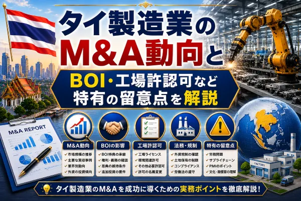 タイ製造業のM&A動向とBOI・工場許認可など特有の留意点を解説