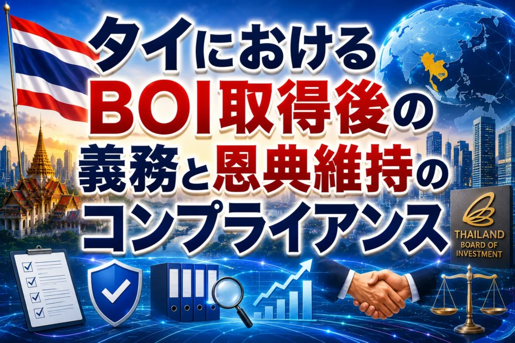 タイにおけるBOI取得後の義務と恩典維持のコンプライアンス