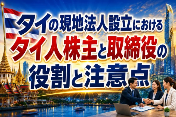 タイの現地法人設立におけるタイ人株主と取締役の役割と注意点